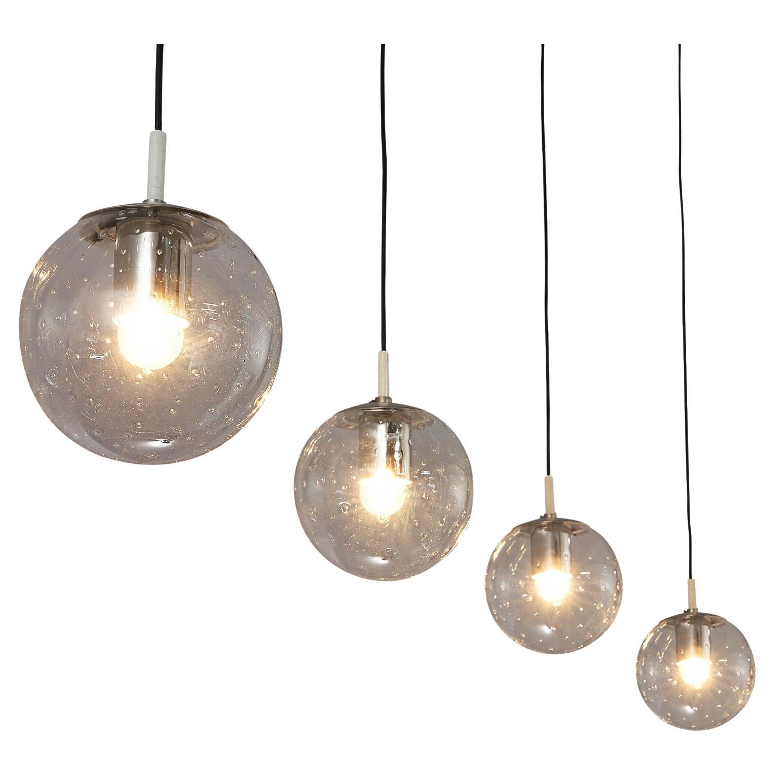 RAAK Amsterdam Pendants in Hand-Blown Glass and Aluminum  For Sale