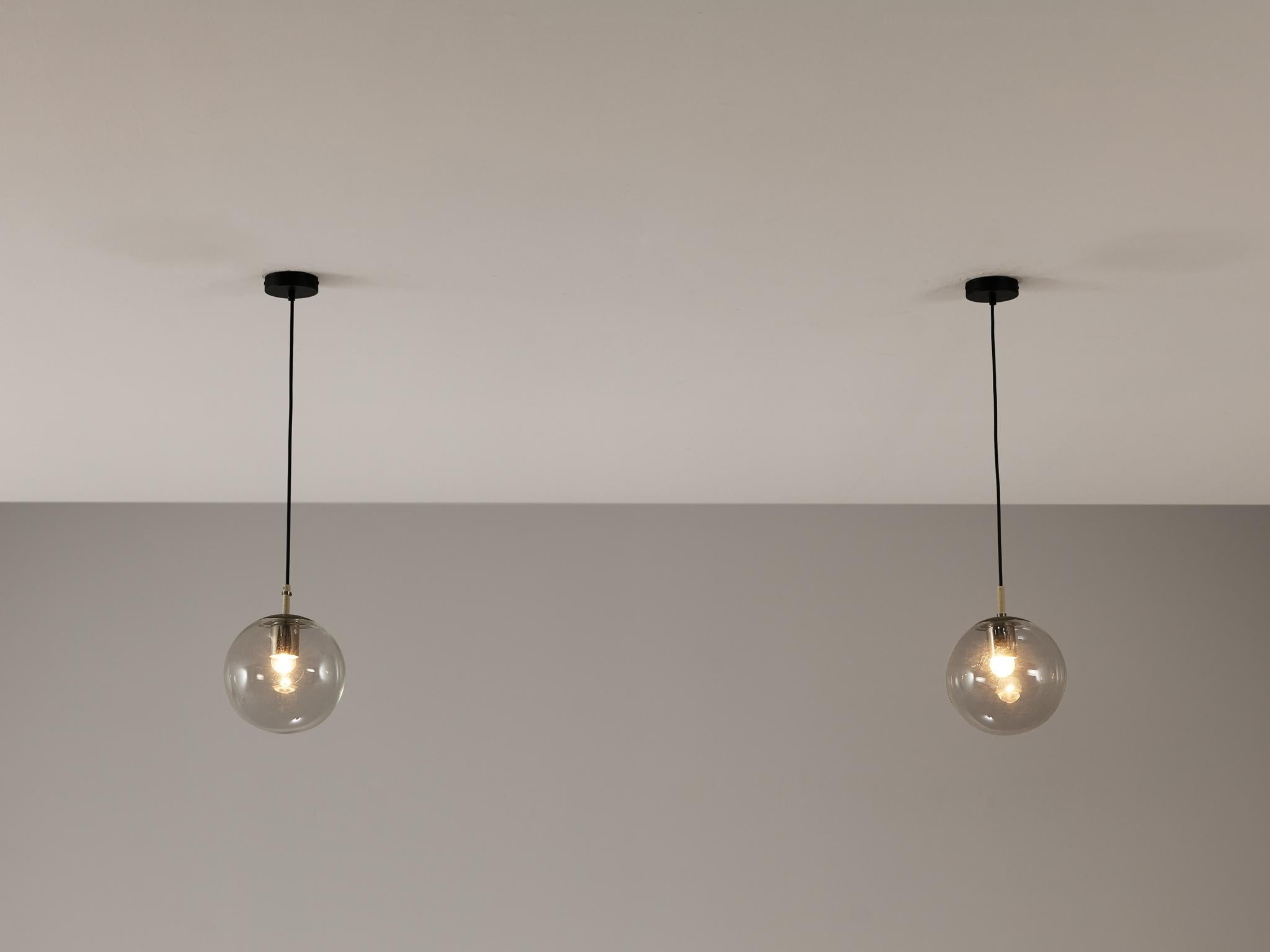 Late 20th Century RAAK Amsterdam Pendants with Clear Glass Orbs For Sale