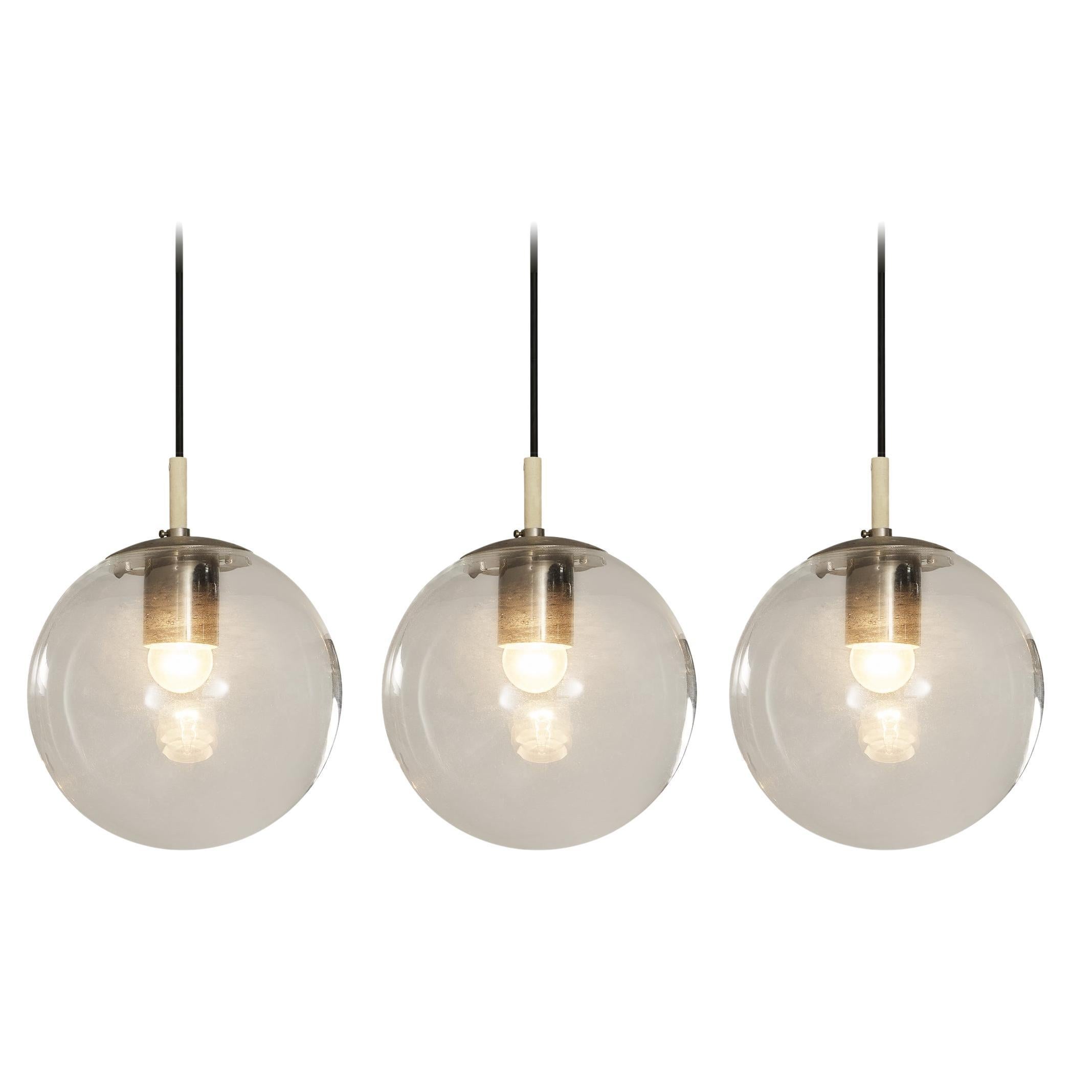 RAAK Amsterdam Pendants with Clear Glass Orbs