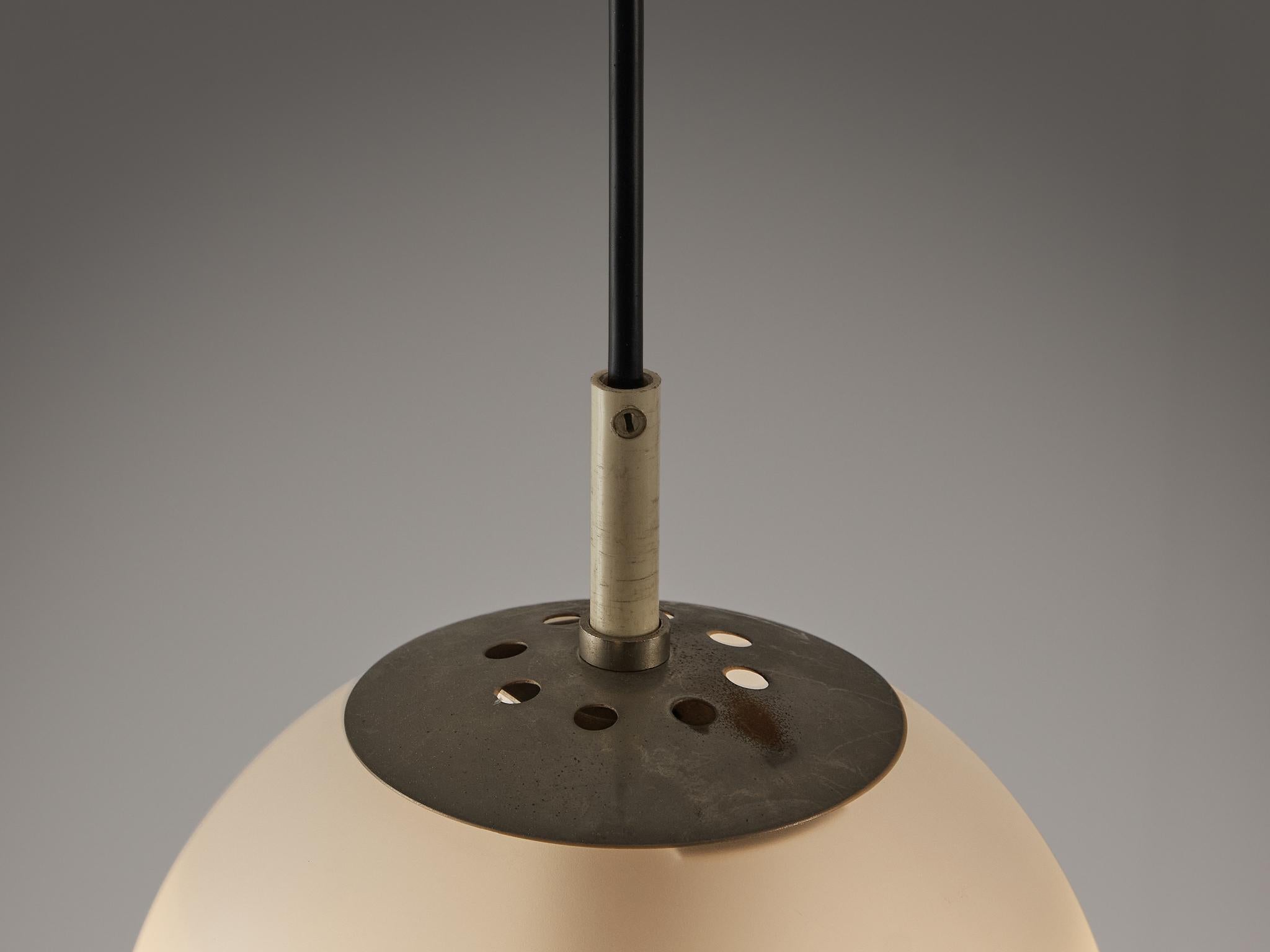 Late 20th Century RAAK Amsterdam Pendants with Satin Glass Orbs  For Sale