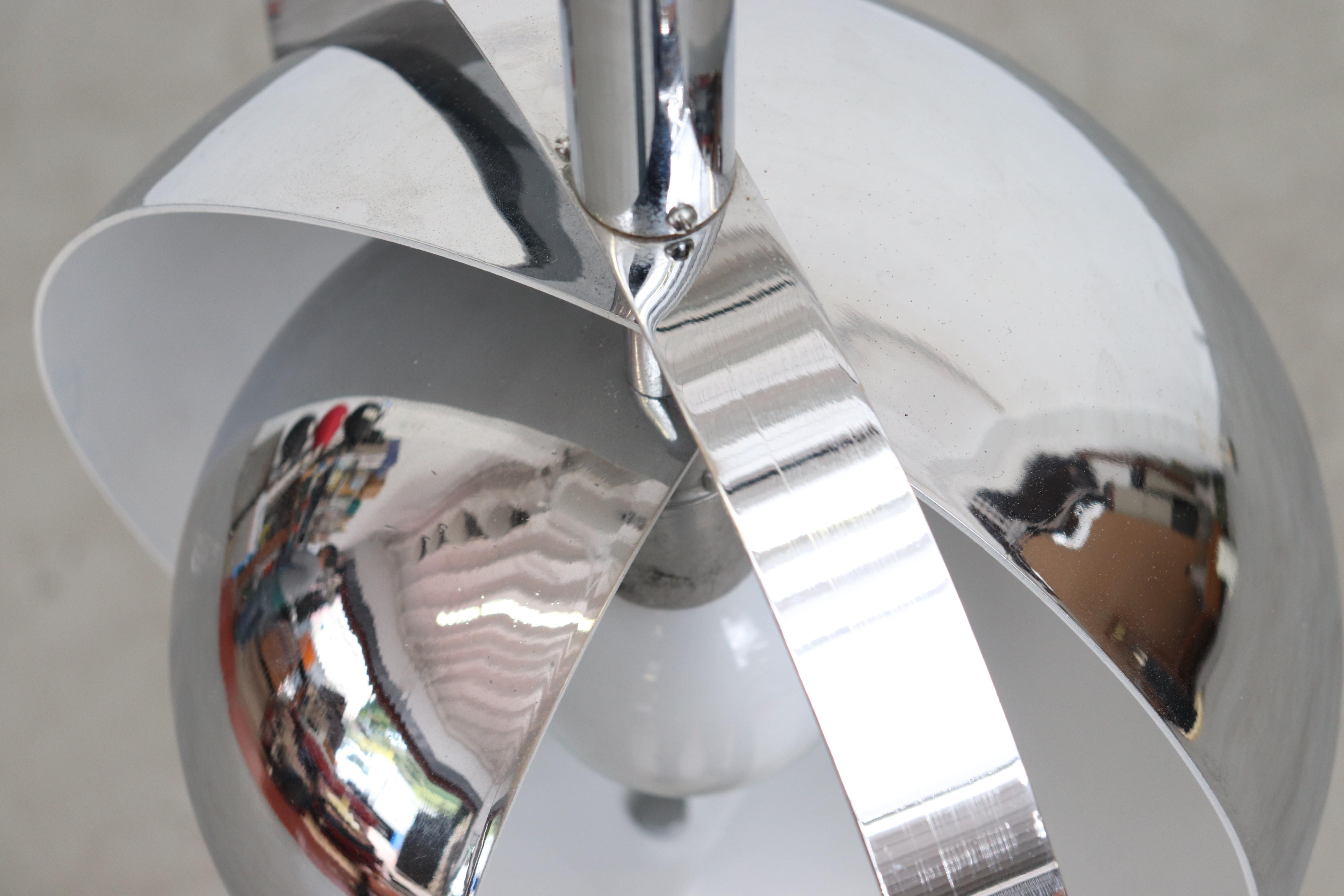 RAAK Attributed Chrome Space Age Ceiling Lamp For Sale 2