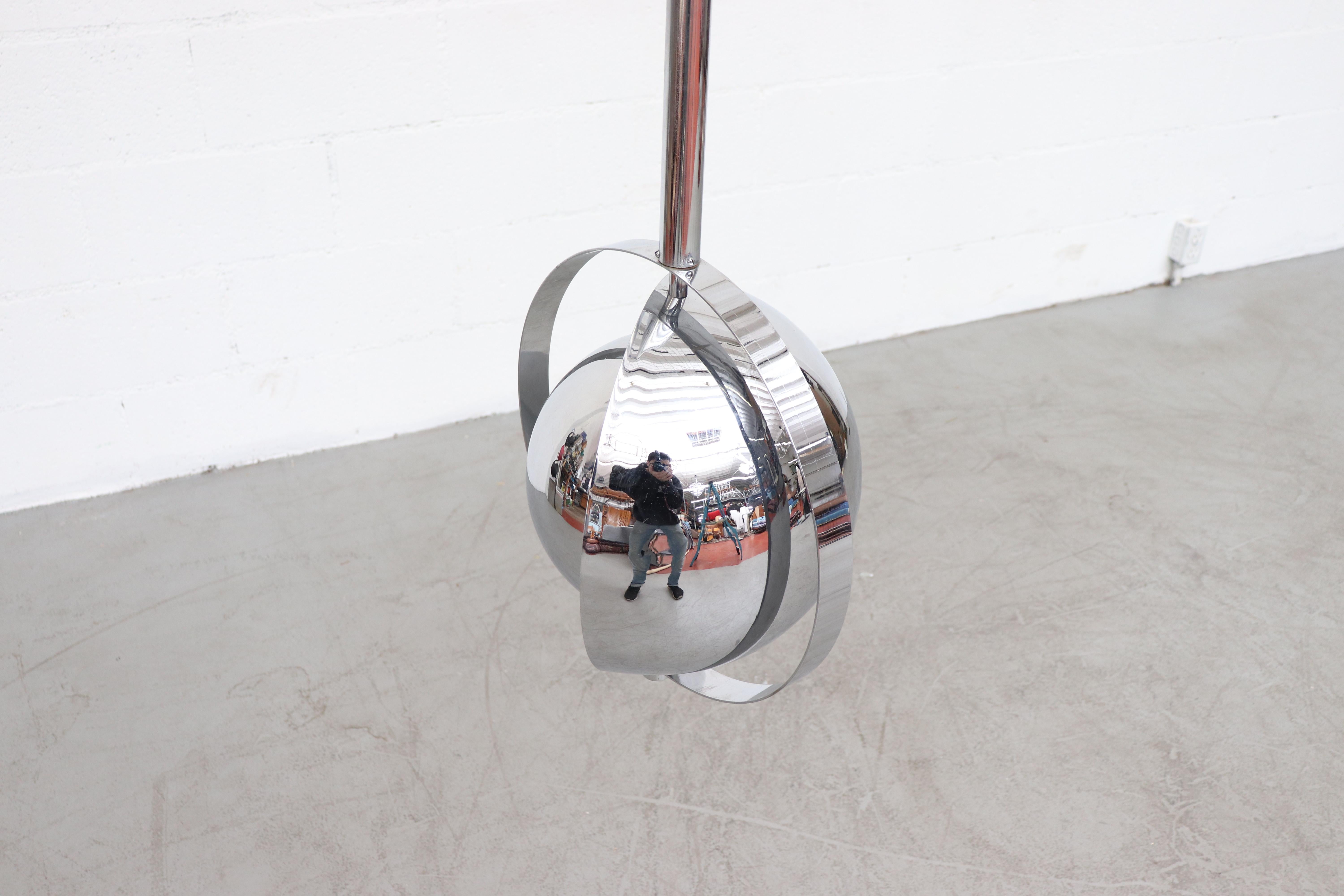 Mid-20th Century RAAK Attributed Chrome Space Age Ceiling Lamp For Sale