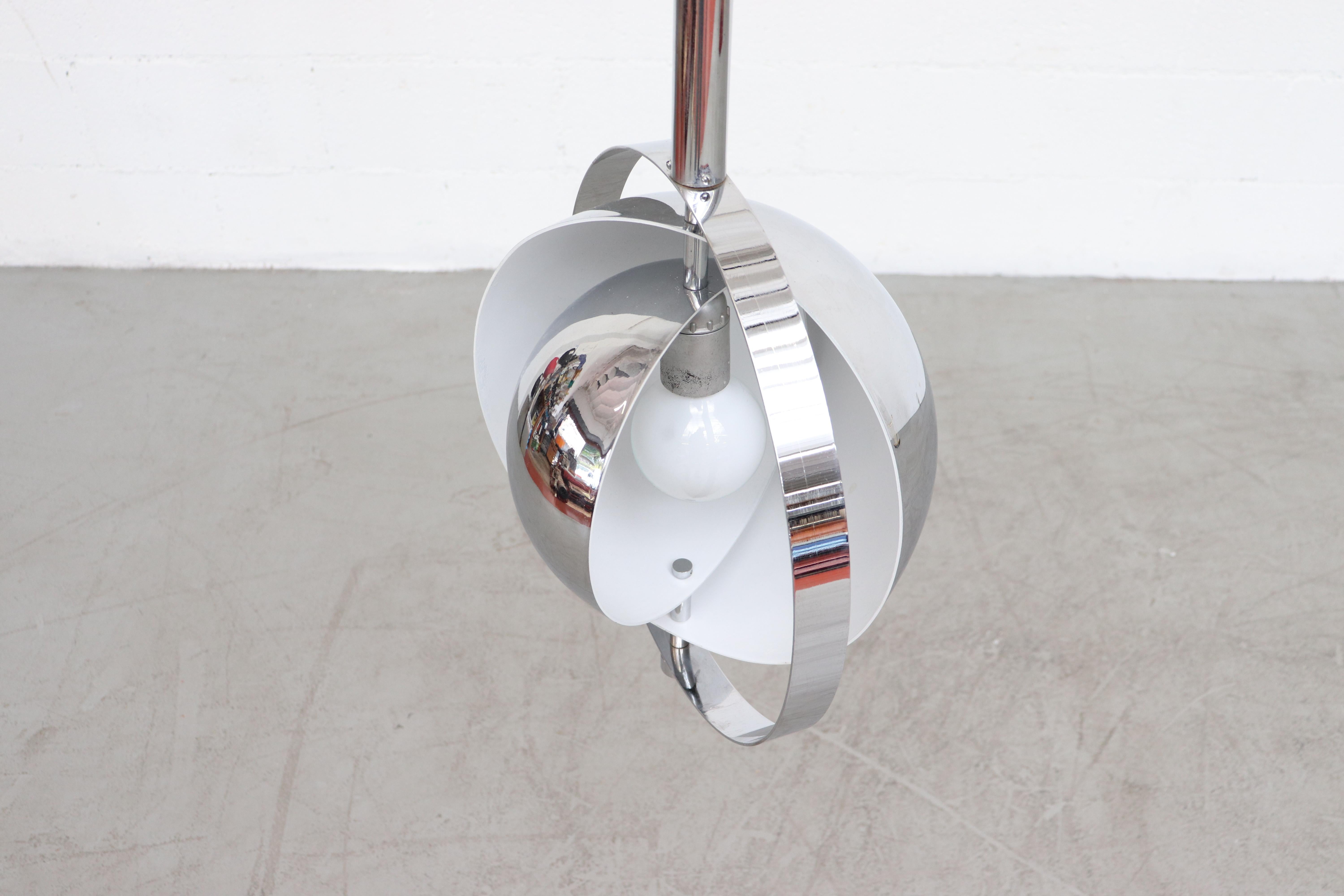 RAAK Attributed Chrome Space Age Ceiling Lamp For Sale 1