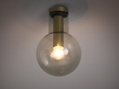 RAAK Ceiling Lights 'Maxi-Light Bulb' in Smoked Glass and Brass