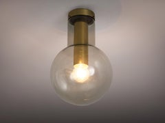 RAAK Ceiling Lights 'Maxi-Light Bulb' in Smoked Glass and Brass