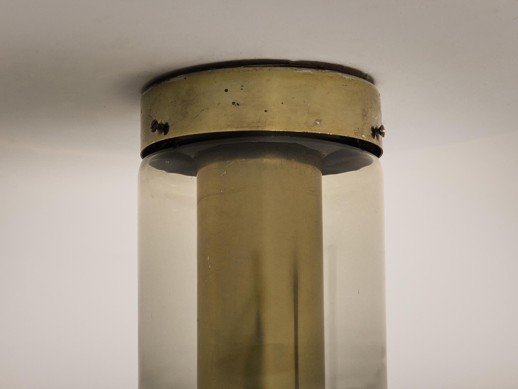 Laiton Plafonniers RAAK « Maxi-Light Bulb » en verre fumé et laiton en vente