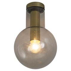 Vintage RAAK Ceiling Lights 'Maxi-Light Bulb' in Smoked Glass and Brass
