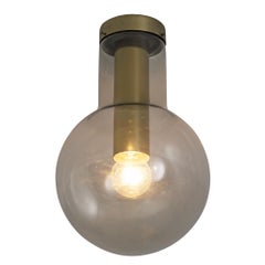 RAAK Ceiling Lights 'Maxi-Light Bulb' in Smoked Glass and Brass
