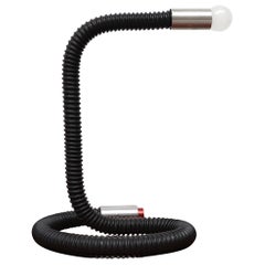 Retro RAAK Cobra Black Table Desk Lamp with Red Crome and Red Button