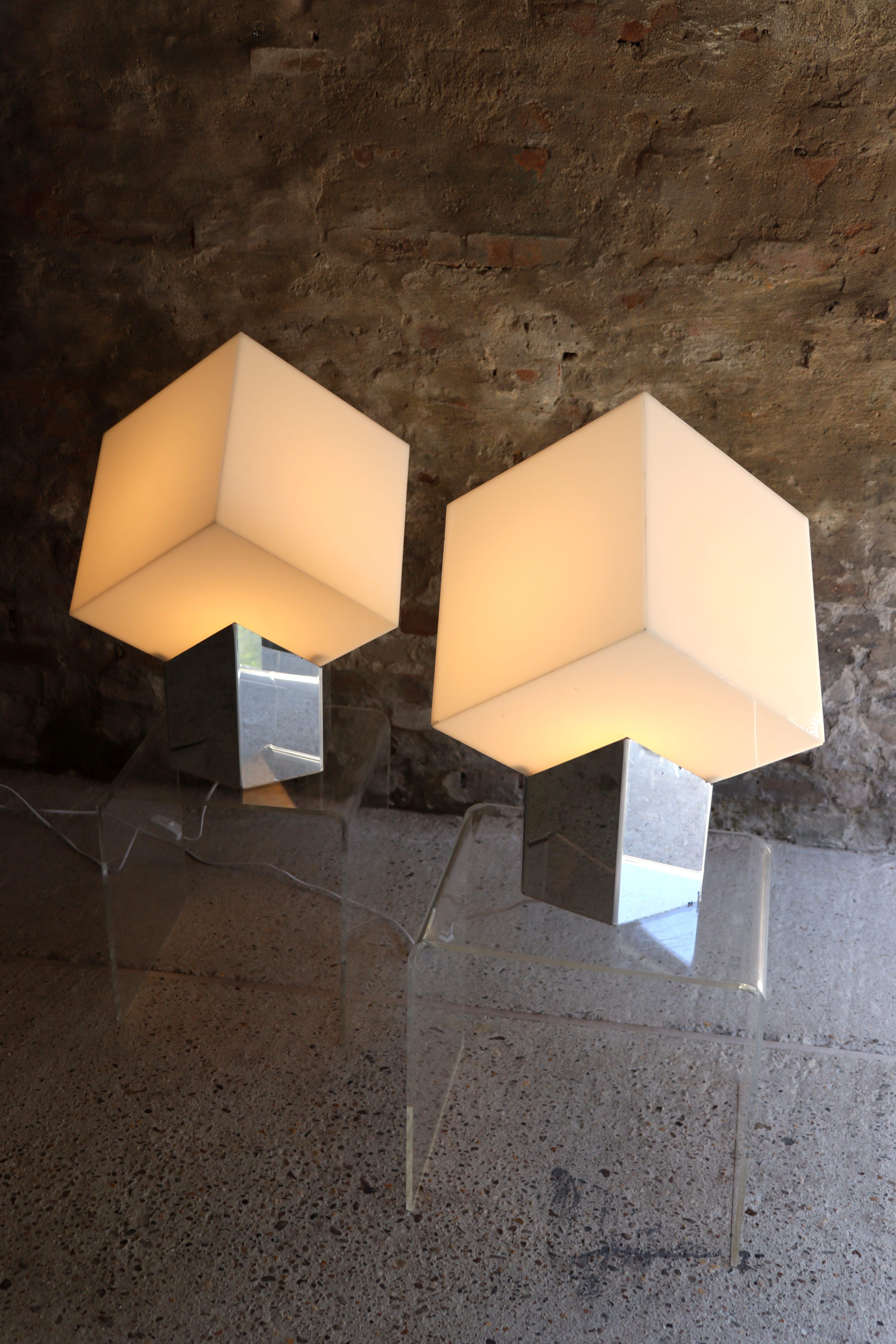 Raak - Cube Light - Lot de 2 - Paul Driessen - Néerlandais - Années 1970 Bon état - En vente à NIEUWKUIJK, NB