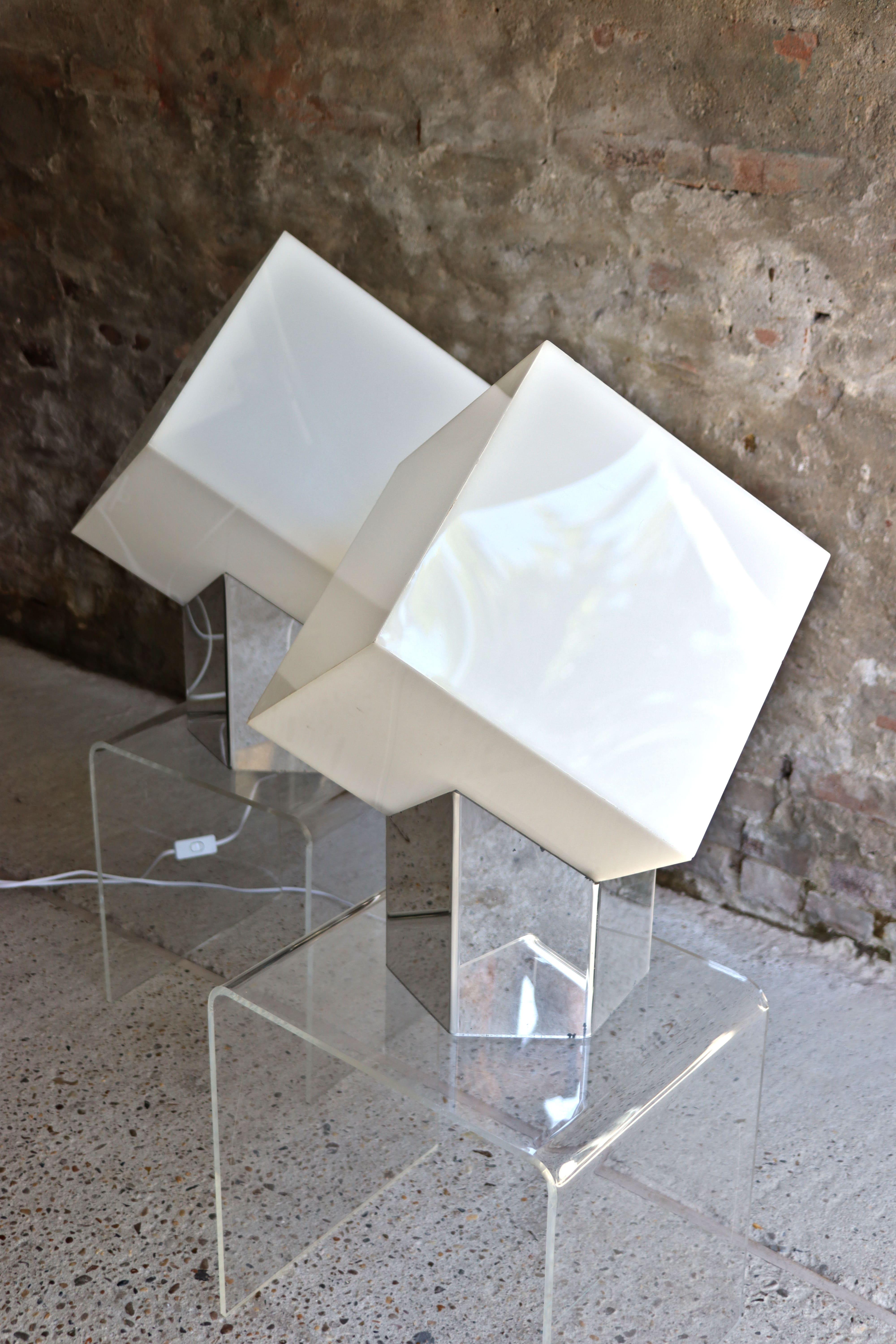Raak – Cube Light – Set of 2 – Paul Driessen – Dutch – 1970s For Sale 3