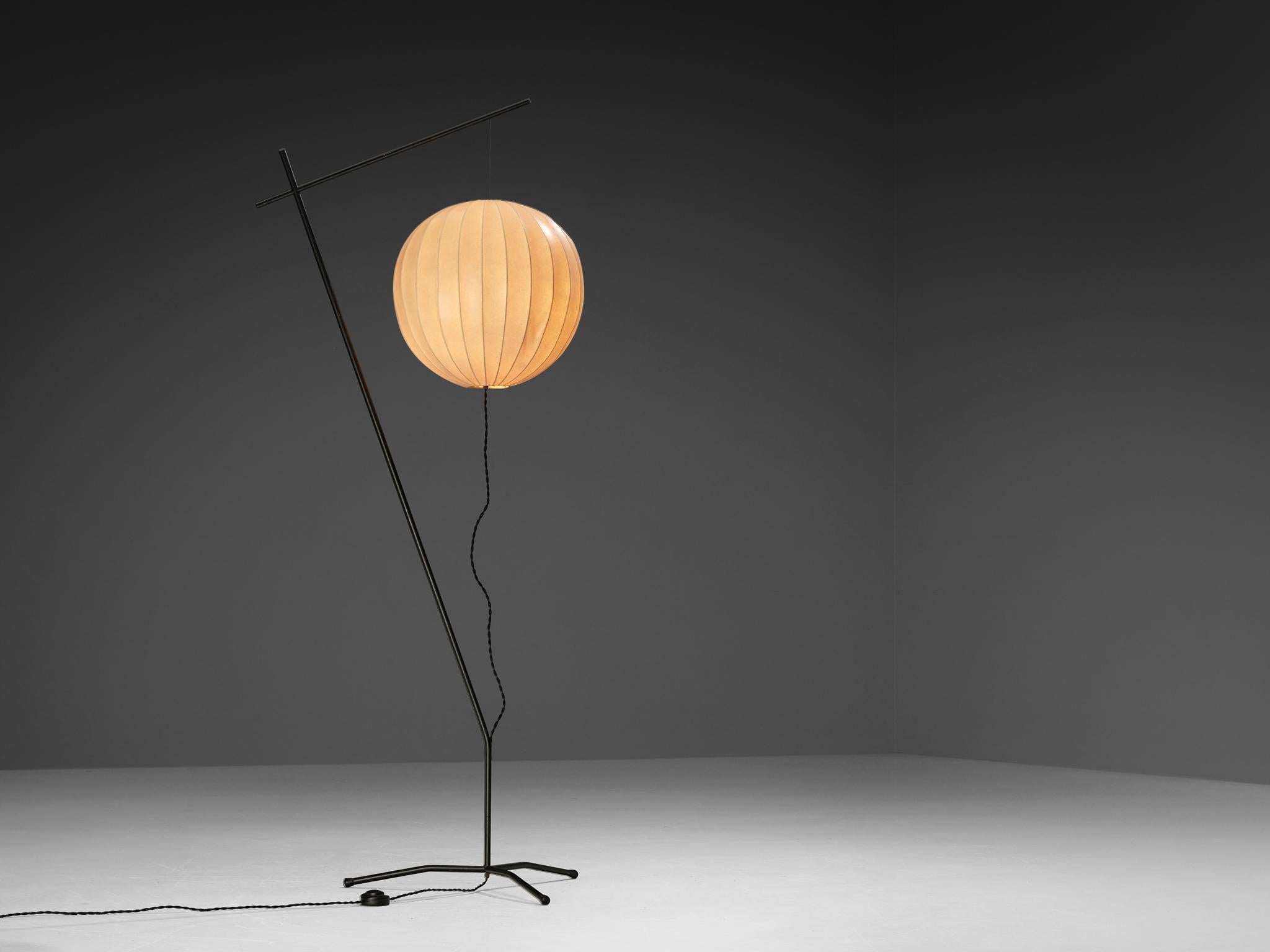 Mid-Century Modern RAAK Floor Lamp with Fiberglass Cocoon Shade  For Sale