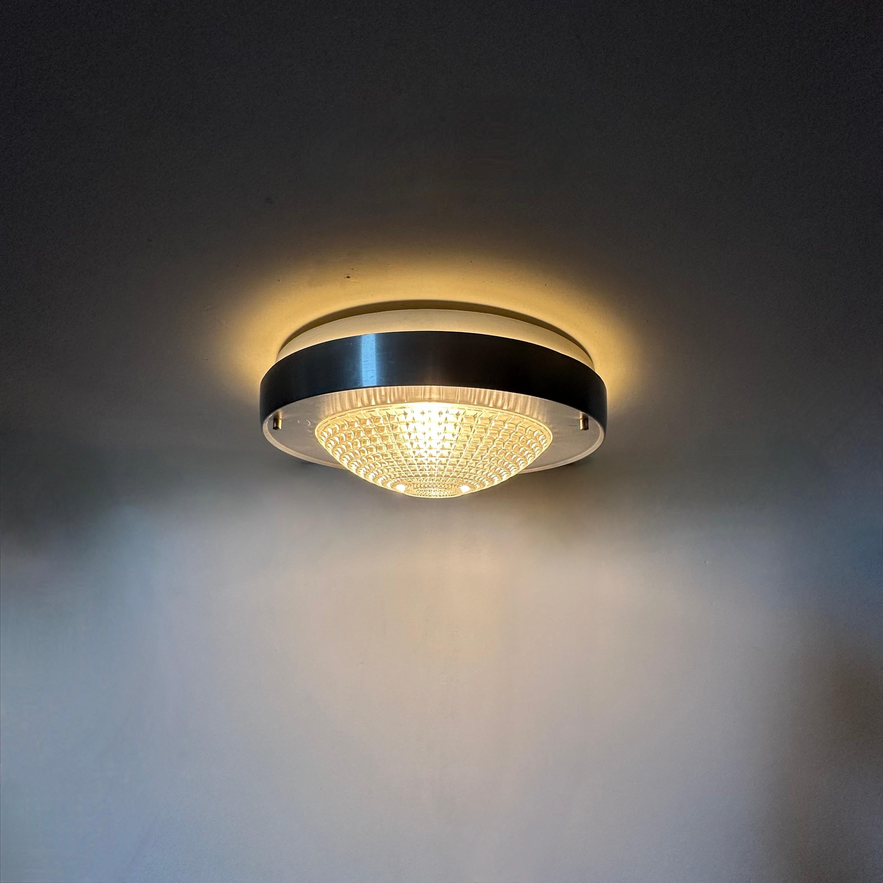 Dutch Raak Flush mount ceiling lamp B-1043 , 1970s Ufo space age