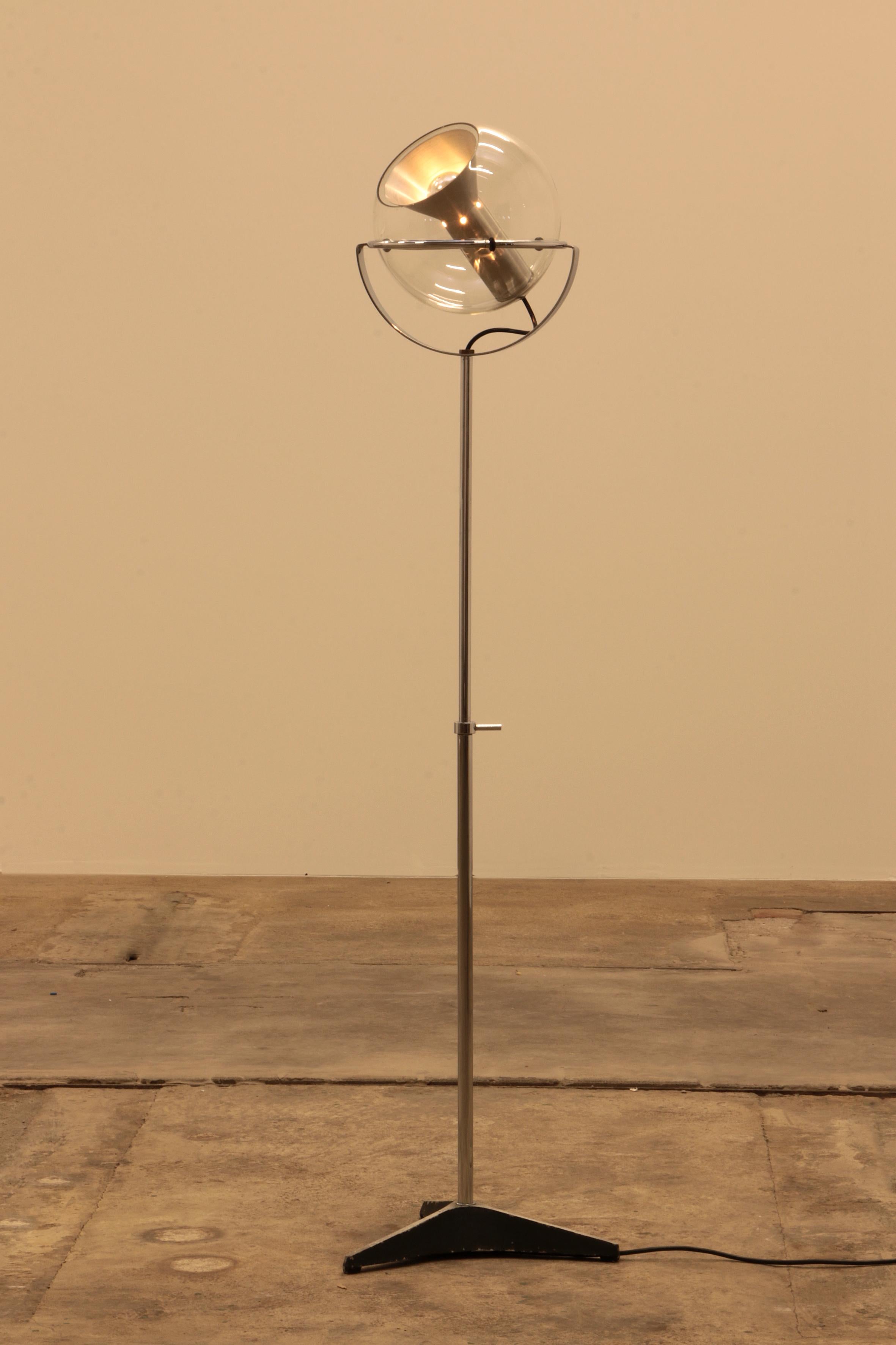 Aluminum RAAK Globe Floor Lamp by Frank Ligtelijn, 1960s For Sale
