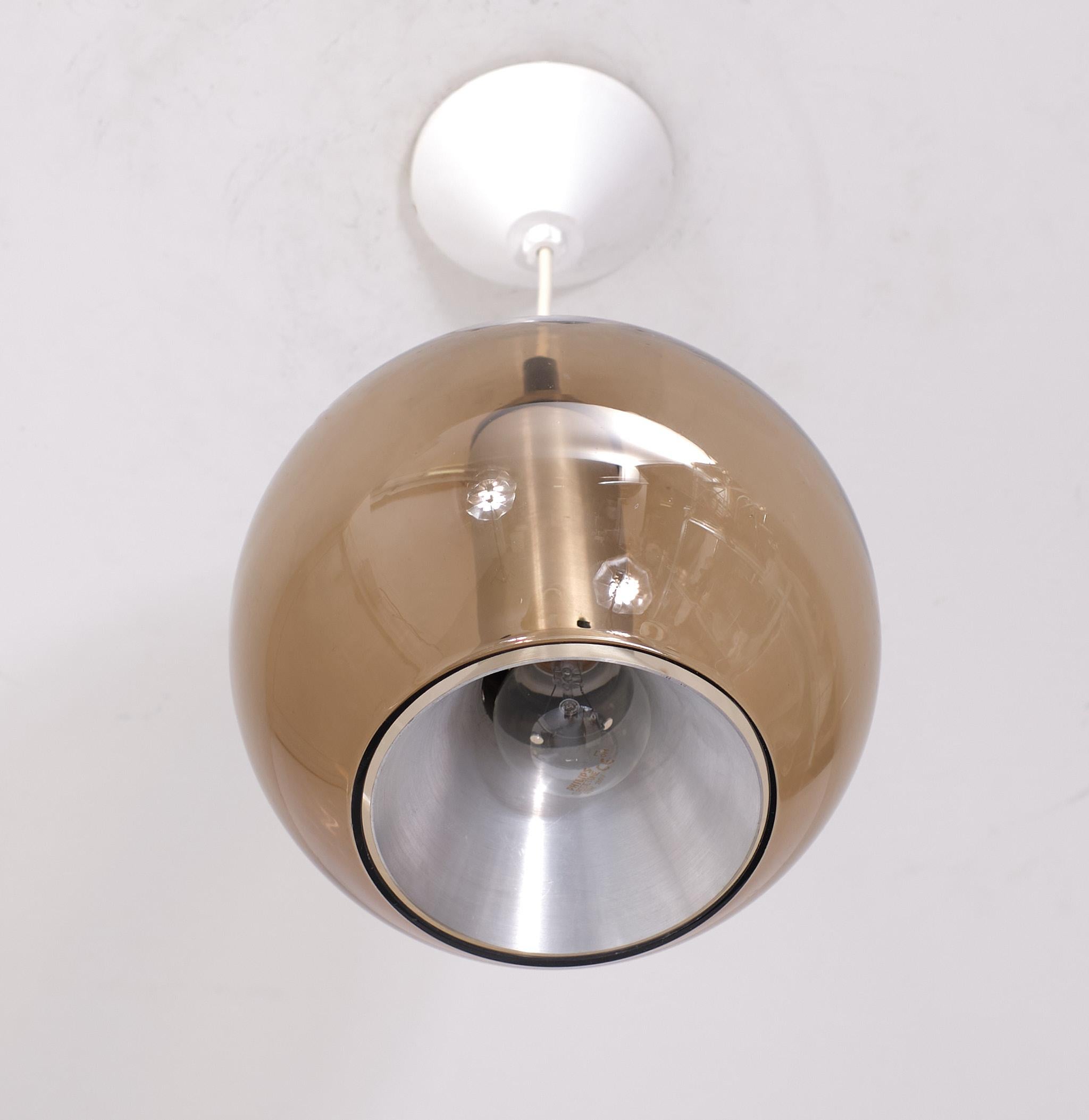 Mid-Century Modern Raak Globe Pendant Lamp Frank Ligtelijn 1950s Holland
