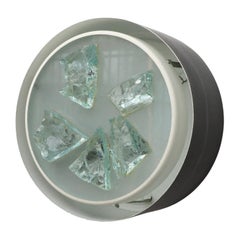 RAAK Model R-28/P Flush Ceiling Light with Glass Fragments and Frosted Diffuser