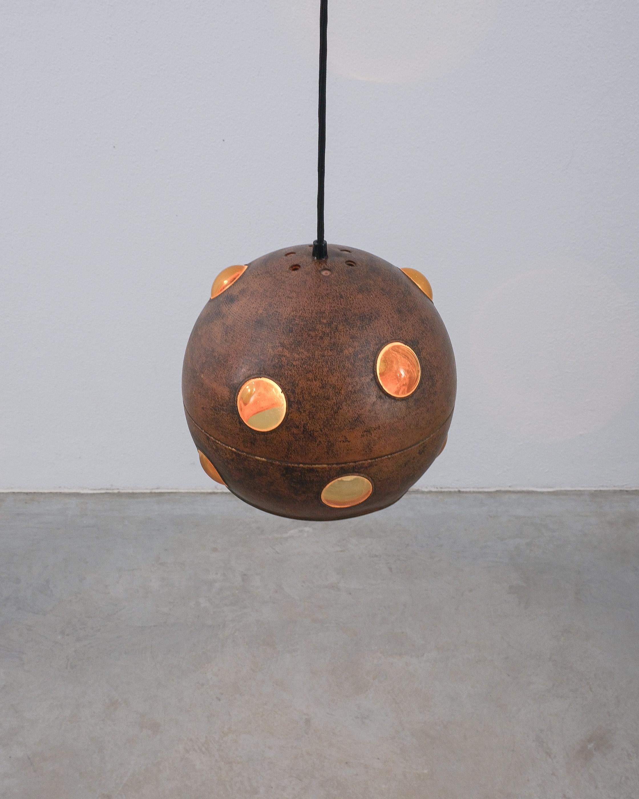 Lámparas colgantes Raak Nanny Still Lámparas grandes de cristal de cobre, 1960 Italiano en venta