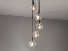 RAAK Pendant Lamp with Five 'Bubble' Spheres in Glass