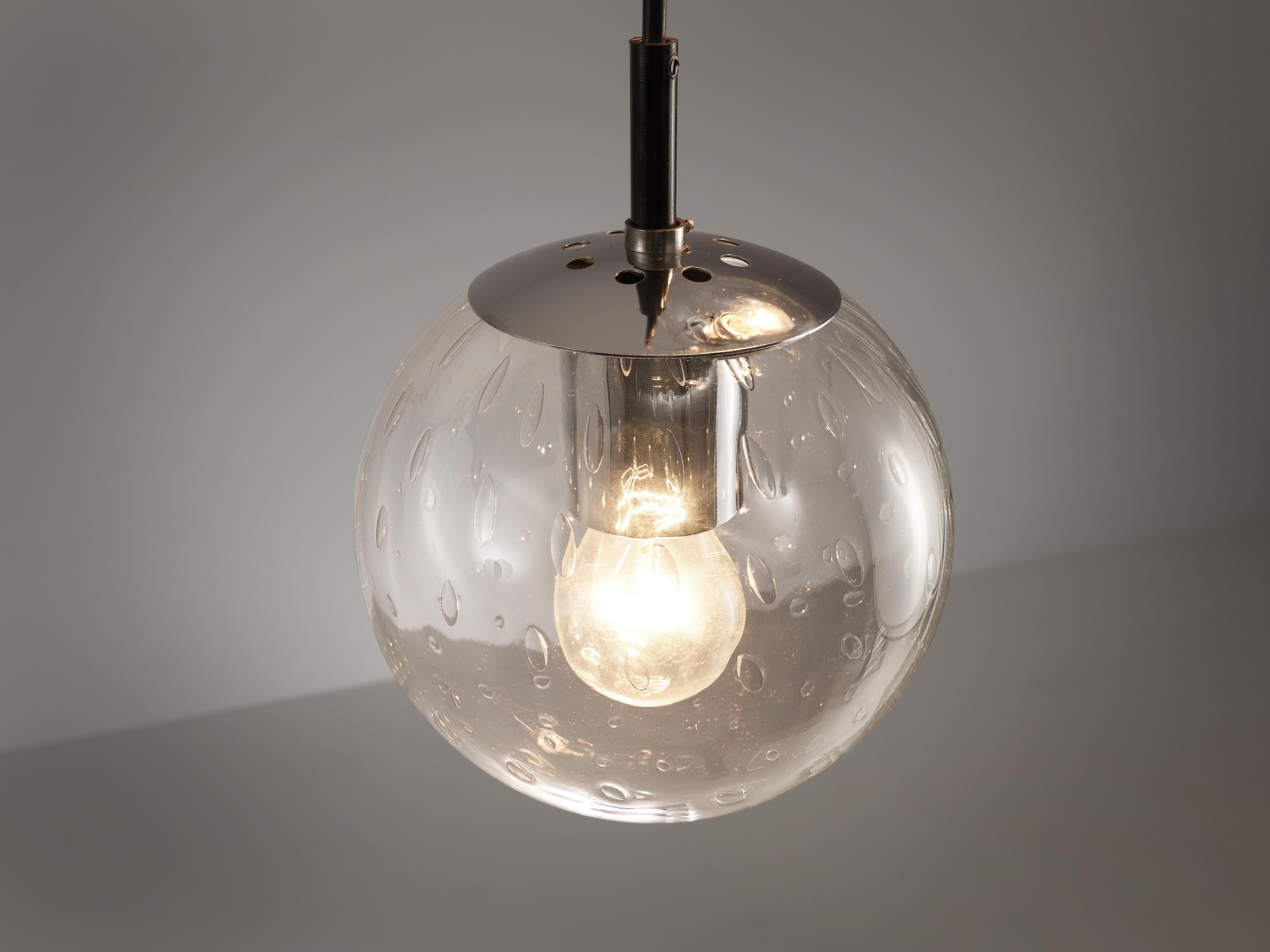 Dutch RAAK Pendant Lamp with Five 'Bubble' Spheres in Glass