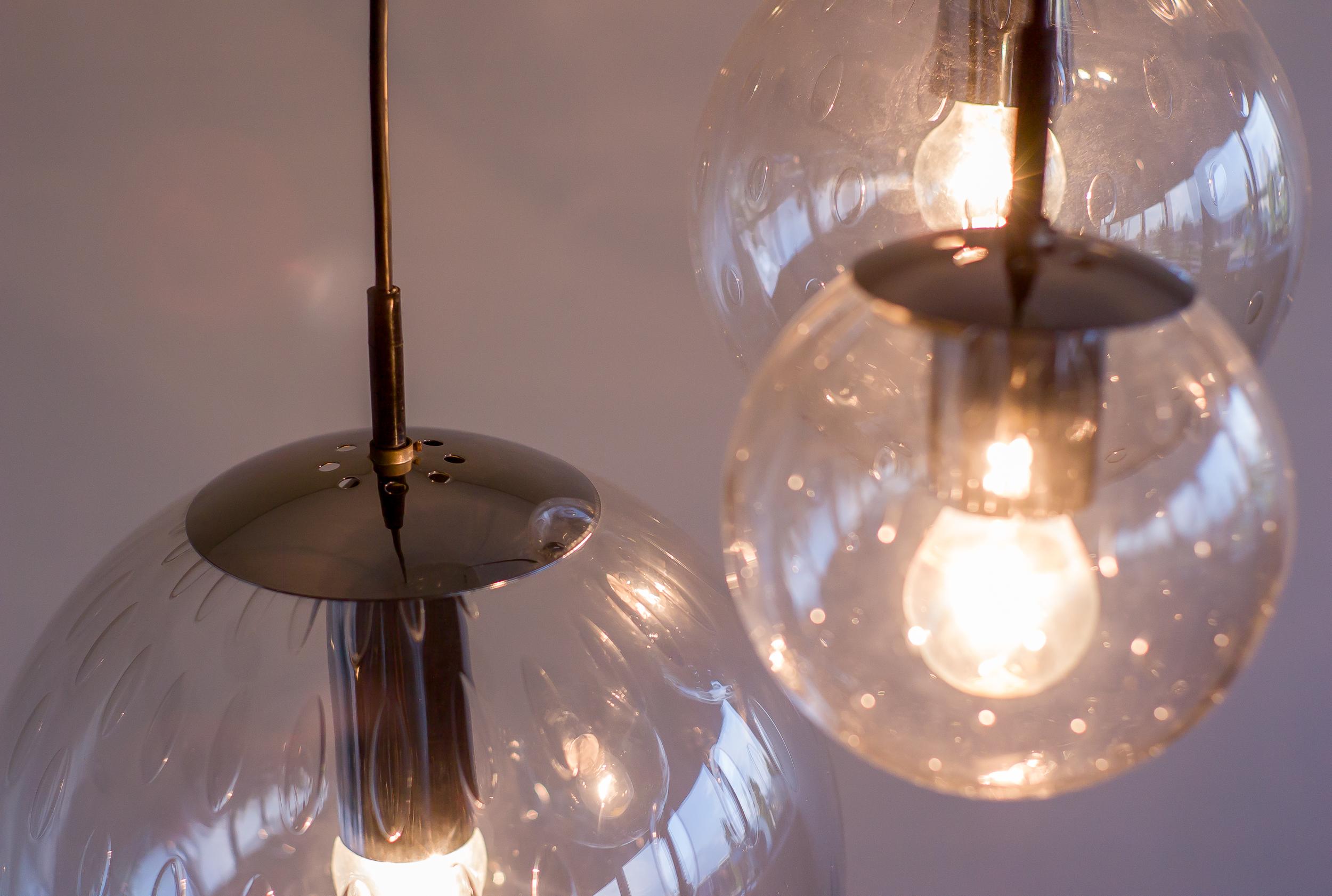 Lampada a sospensione RAAK con tre sfere a forma di bolla In condizioni buone in vendita a Dronten, NL