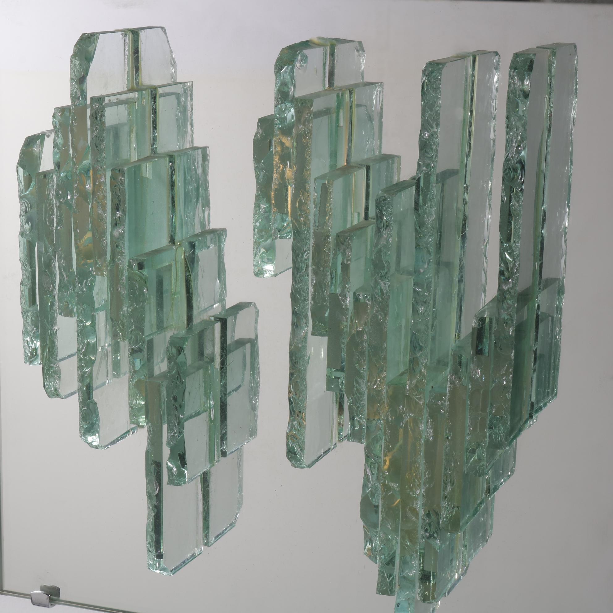 RAAK Sculptural Glass Wall Sconces Model C1517, Netherlands, 1960 In Good Condition For Sale In Amsterdam, NL