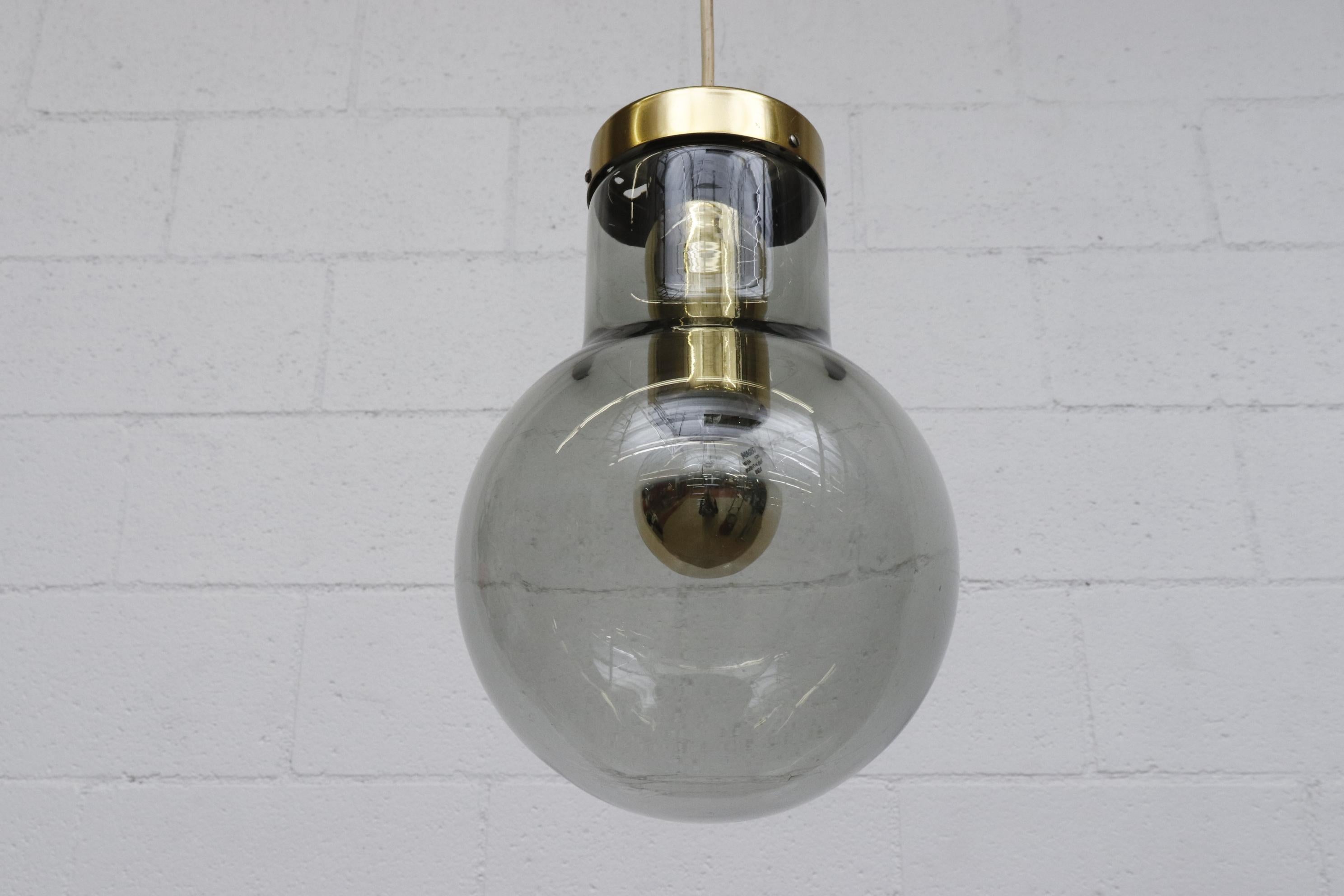 Lampe encastrée RAAK « Dewdrop » en verre fumé avec quincaillerie en laiton en vente 3