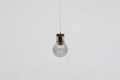 1960's RAAK "Dewdrop" Smoked Glass Flushmount Light with Brass Hardware