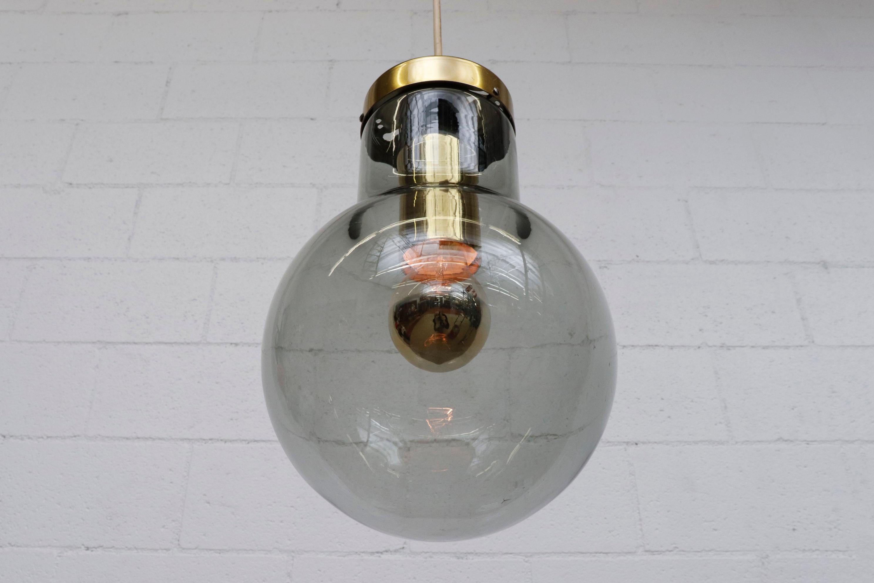 Lampe encastrée RAAK « Dewdrop » en verre fumé avec quincaillerie en laiton en vente 2