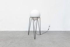 RAAK Style Milk Glass Globe Lamp with Hairpin Frame