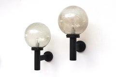 RAAK Style Smoked Glass Globe Wall Mount Sconces
