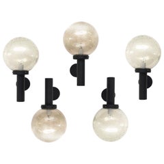 RAAK Style Smoked Glass Globe Wall Mount Sconces