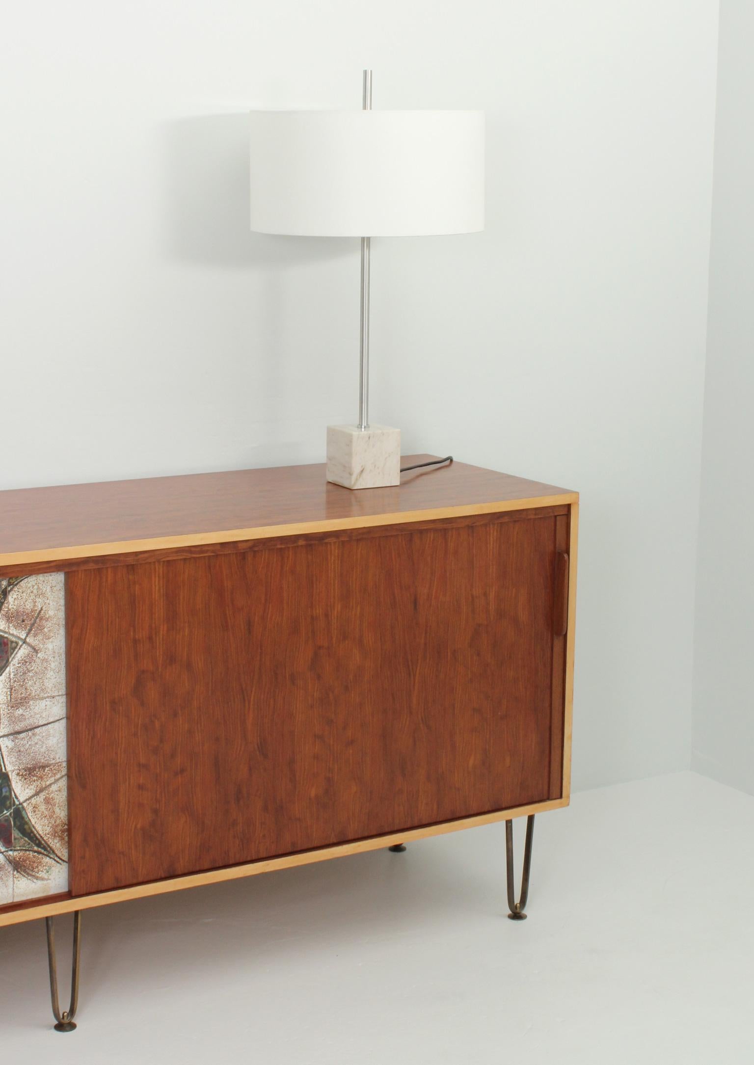 Mid-Century Modern Raak Table Lamp from 1970's with Marble Base For Sale