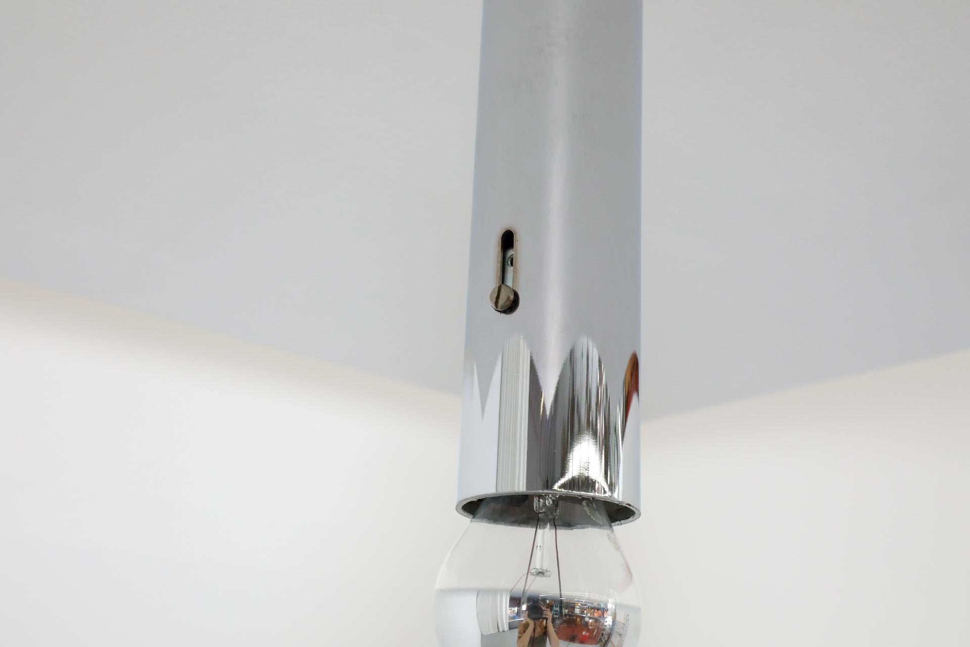 Enameled RAAK Tall Maxibule Chrome Ceiling Lights For Sale