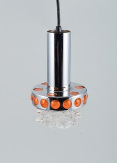 RAAK, The Netherlands. Designer Lamp in Chrome, Orange Plastic and Clear Glass