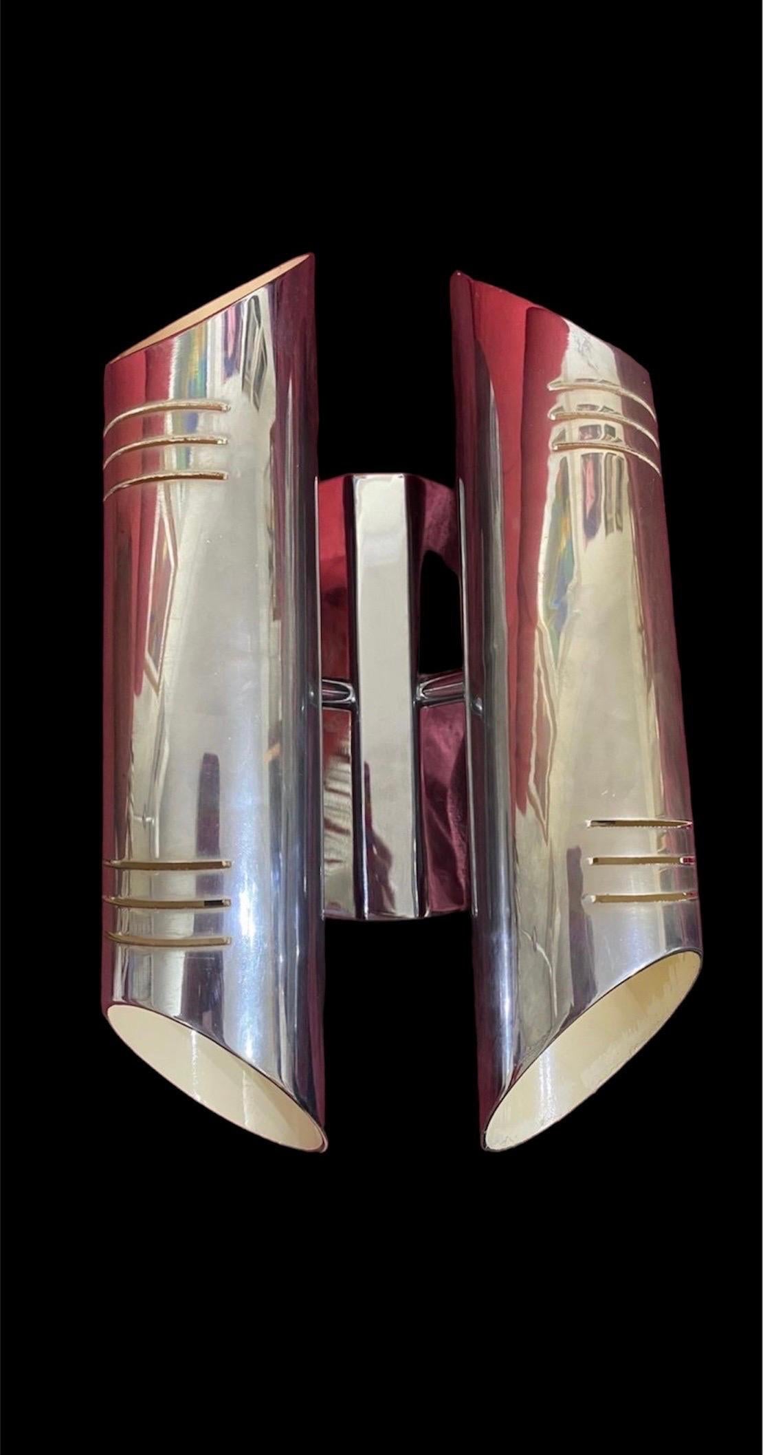 Late 20th Century RAAK wall lighting double Tube Chrome , 1970s  For Sale