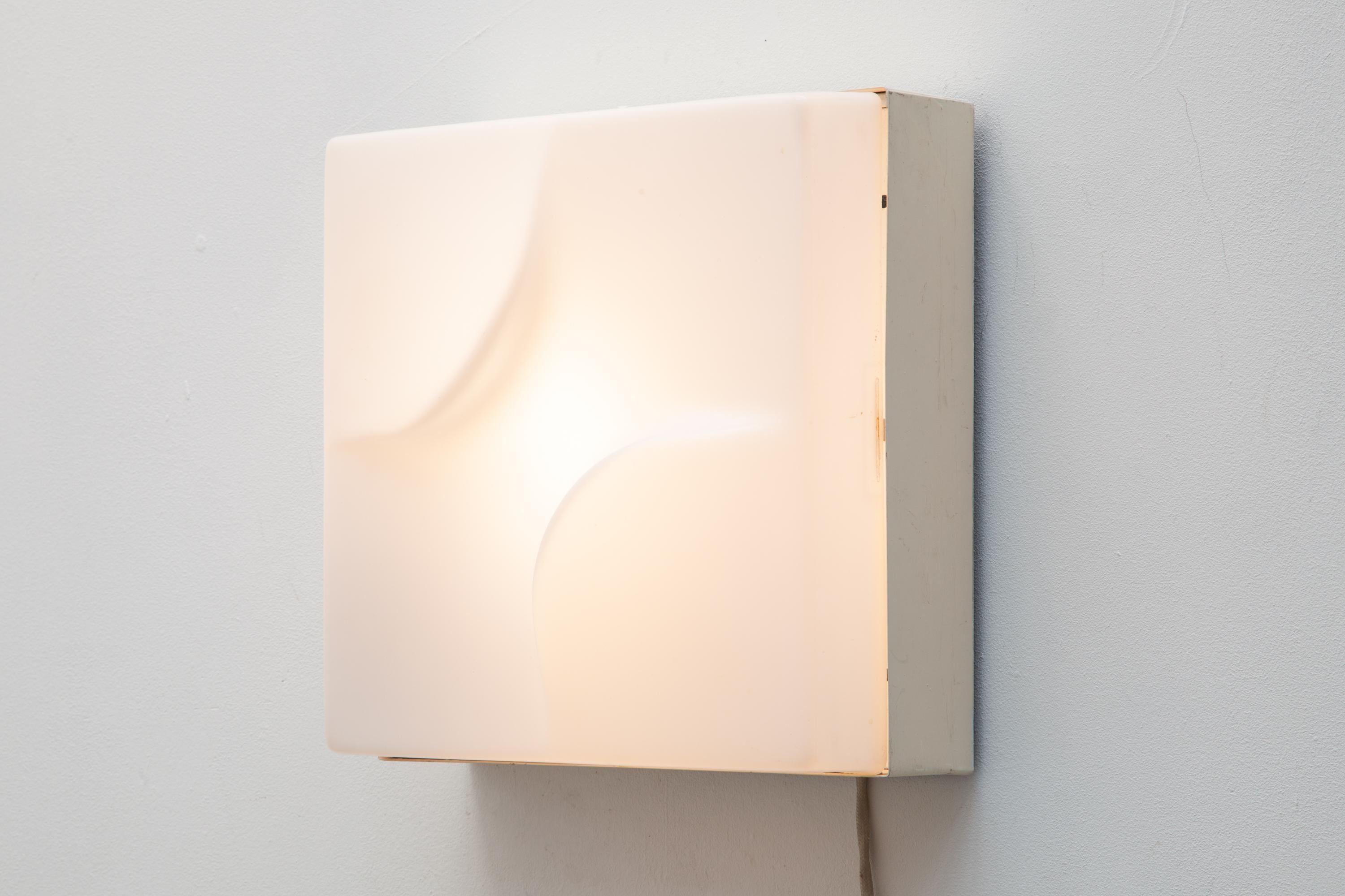 Lacquered RAAK White Molded Flush Mount, Wall Light, 1970s