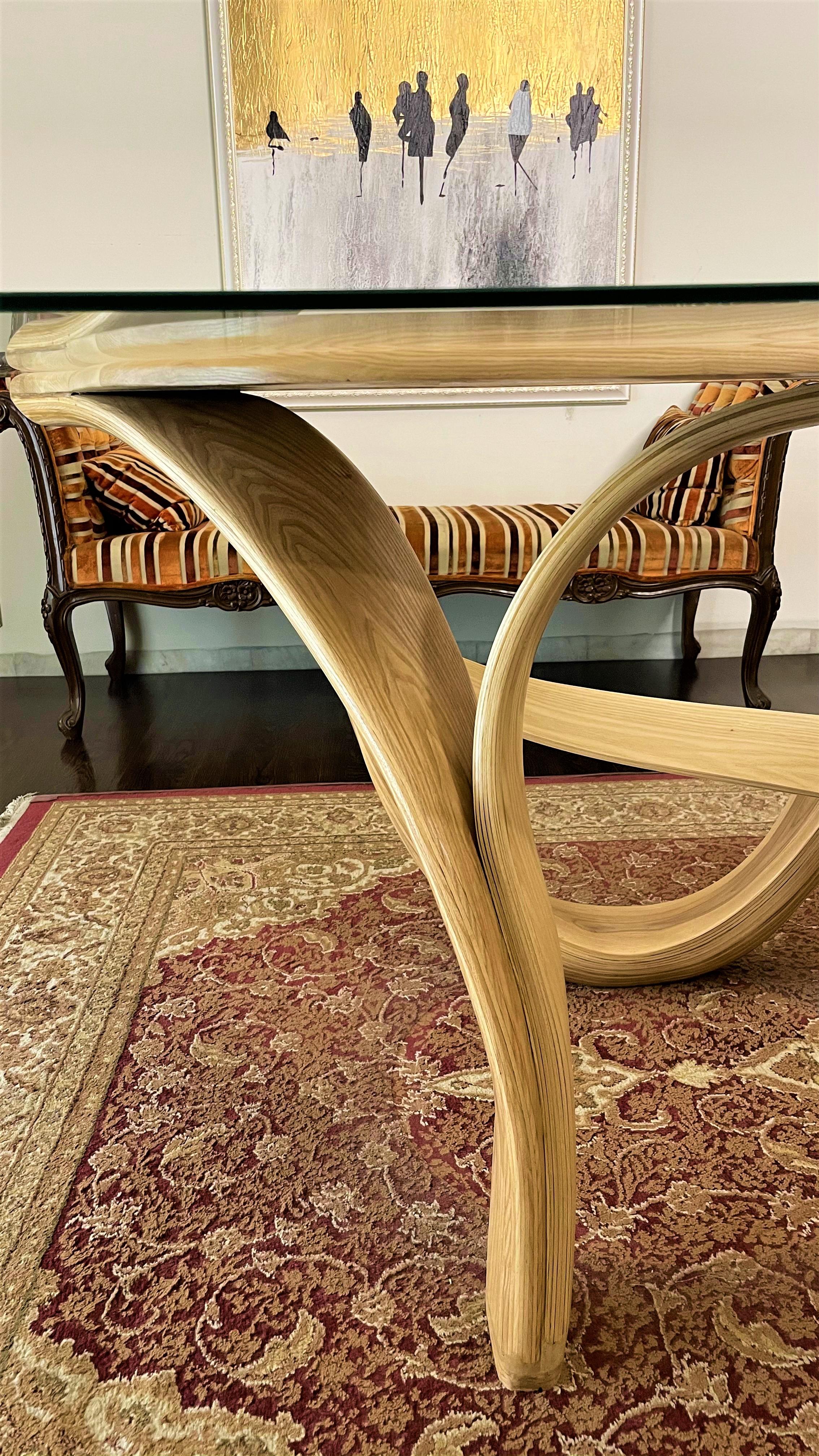 Raani I, Dining Table 8' by 4' by Raka Studio, Bent Wood Design For