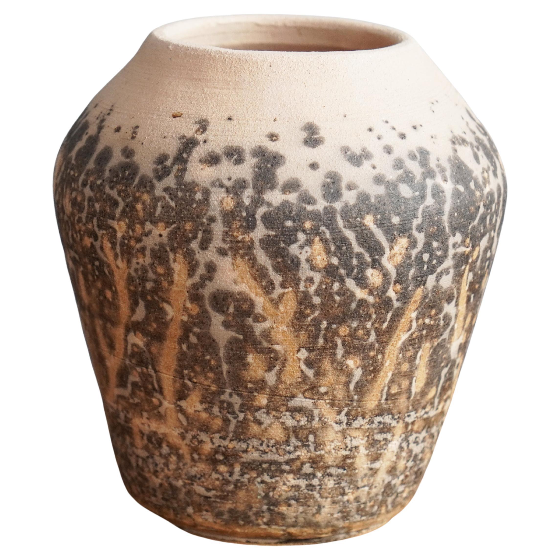 Raaquu Hoseki Raku Pottery Vase, Obvara, Handmade Ceramic, Malaysia For Sale