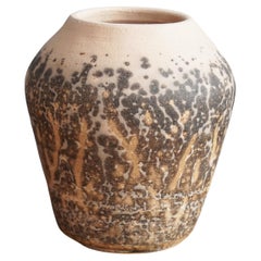 Vase en poterie Raaquu Hoseki Raku, Obvara, céramique faite main, Malaisie