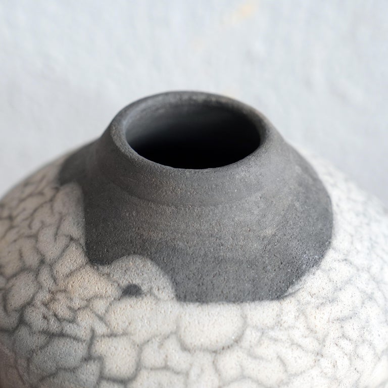 Raaquu Inaka Raku Pottery Vase - Smoked Raku - Handmade Ceramic ...