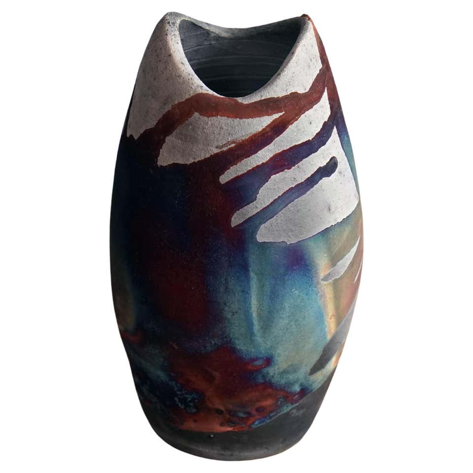 Raaquu Koi Raku Pottery Vase - Full Copper Matte - Handmade Ceramic ...