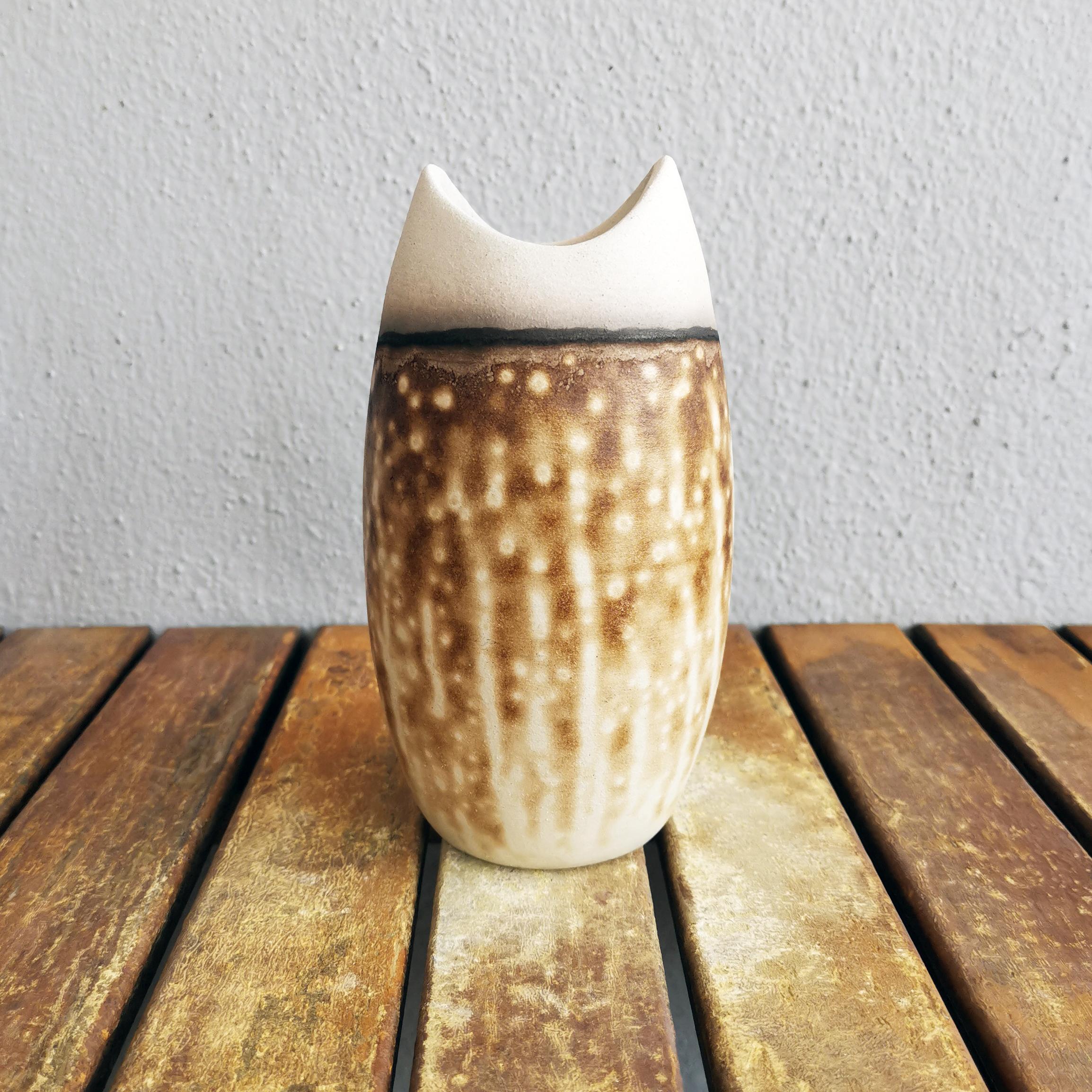 Raaquu Koi Raku Pottery Vase, Obvara, Handmade Ceramic Home Decor