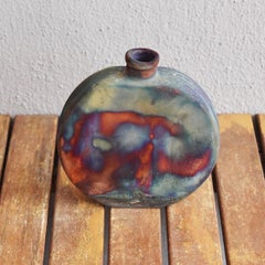 Raaquu Kumo Raku Pottery Vase - Full Copper Matte - Handmade Ceramic, Malaysia