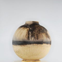Raaquu Raku Fired Large Globe Vase S/N0000391 Centerpiece Art Series, Malaysia