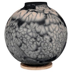 Raaquu Raku Fired Large Globe Vase S/N0000561 Centerpiece Art Series