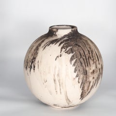 Raaquu Raku Fired Large Globe Vase S/N0000759 Centerpiece Art Series