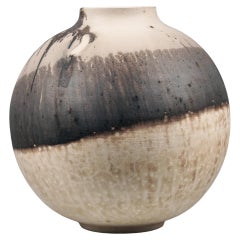 Raaquu Raku Große gebrannte Kugelvase S/N0000804 Tafelaufsatz aus der Kunstserie