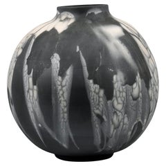 Raaquu Raku Fired Large Globe Vase S/N0000924 Centerpiece Art Series