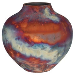 Raaquu Raku Fired Large Issho 12" Vase S/N0000670 Centerpiece Art Series