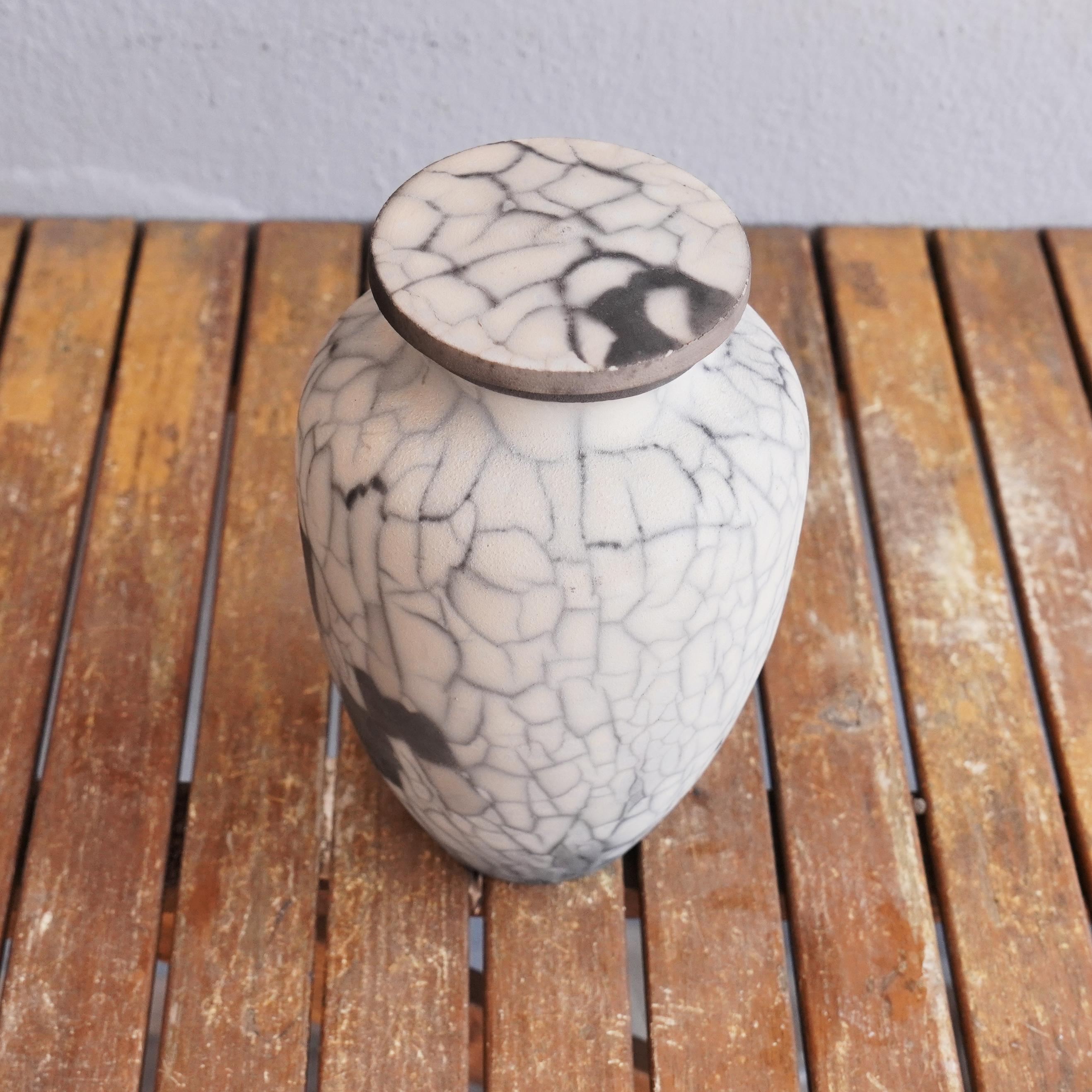 Raaquu Raku Fired Omoide Urn in 170 Cubic Inches S/N8000002 Art Series, Malaysia 1